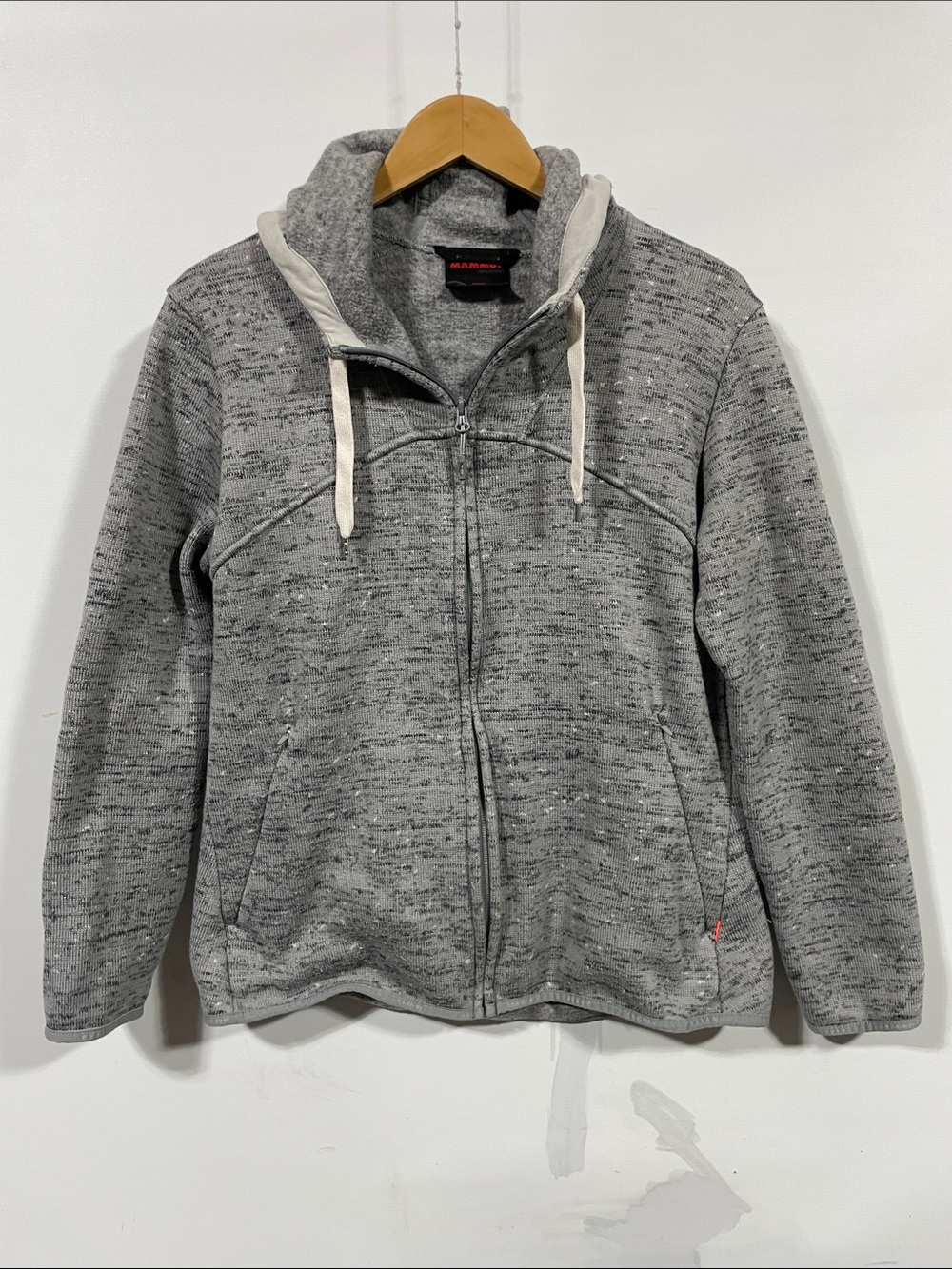 Mammut Gray Fleece Hoodie with Red Logo Tag